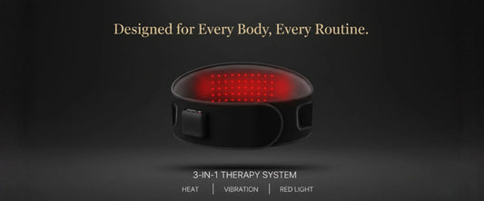 Nuwelo ThermaWave Vibration Belt featured on a black background