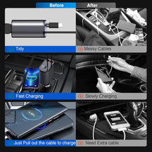 4-In-1 Retractable Car Charger Pro