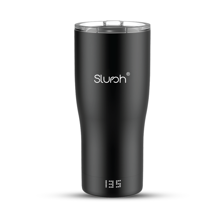 Slursh smart temperature control tumbler r with 'Slursh' branding on a white background