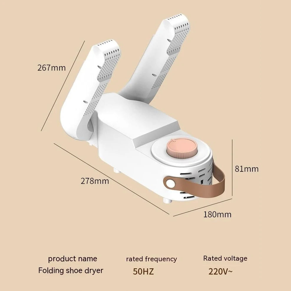 Portable & Foldable Shoe Dryer – Fast 360° Heat Circulation, Dehumidification, Anti-Odor, Safe for All Shoes