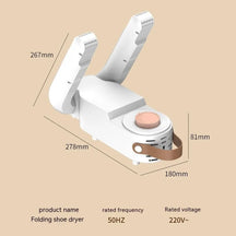 Portable & Foldable Shoe Dryer – Fast 360° Heat Circulation, Dehumidification, Anti-Odor, Safe for All Shoes